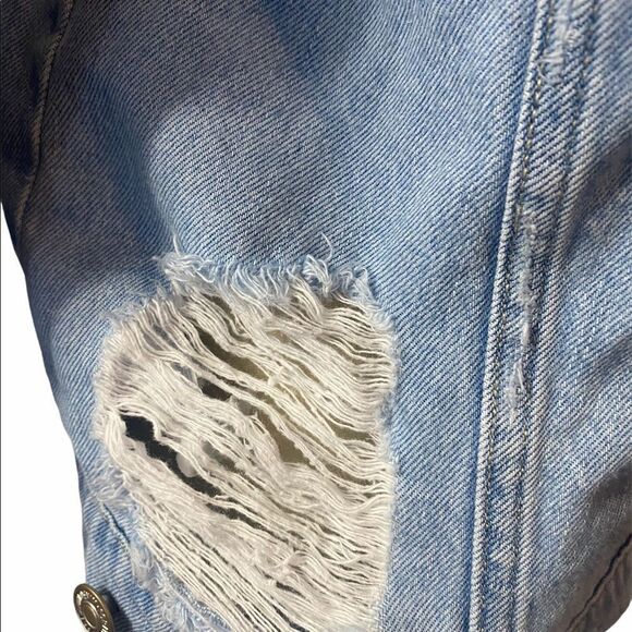 Women’s Forever 21 Distressed Jean Jacket • Medium - Picture 5 of 16